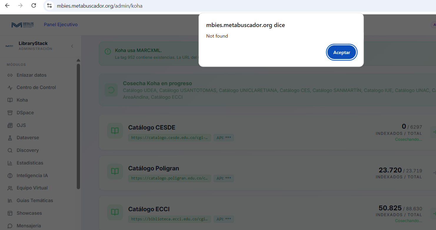 Error editar catálogo KOHA