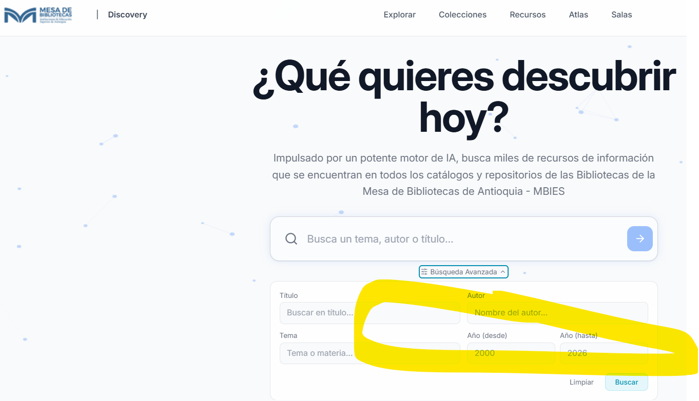 Búsqueda sin filtro institución